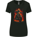Skull Biker Motorcycle Motorbike Grim Reaper 31 Womens Wider Cut T-Shirt Black