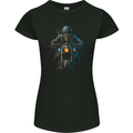 Skull Biker Motorcycle Motorbike Grim Reaper 32 Womens Petite Cut T-Shirt Black
