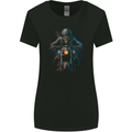 Skull Biker Motorcycle Motorbike Grim Reaper 32 Womens Wider Cut T-Shirt Black
