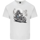 Skull Biker Motorcycle Motorbike Grim Reaper 33 Mens Cotton T-Shirt Tee Top White
