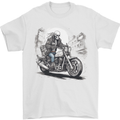 Skull Biker Motorcycle Motorbike Grim Reaper 33 Mens T-Shirt 100% Cotton White