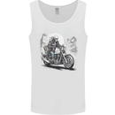 Skull Biker Motorcycle Motorbike Grim Reaper 33 Mens Vest Tank Top White