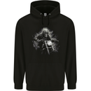 Skull Biker Motorcycle Motorbike Grim Reaper 5 Mens 80% Cotton Hoodie Black