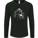 Skull Biker Motorcycle Motorbike Grim Reaper 5 Mens Long Sleeve T-Shirt Black