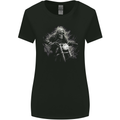 Skull Biker Motorcycle Motorbike Grim Reaper 5 Womens Wider Cut T-Shirt Black
