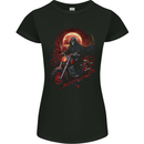 Skull Biker Motorcycle Motorbike Grim Reaper 6 Womens Petite Cut T-Shirt Black