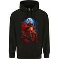 Skull Biker Motorcycle Motorbike Grim Reaper 7 Childrens Kids Hoodie Black