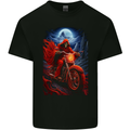 Skull Biker Motorcycle Motorbike Grim Reaper 7 Kids T-Shirt Childrens Black