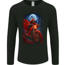 Skull Biker Motorcycle Motorbike Grim Reaper 7 Mens Long Sleeve T-Shirt Black