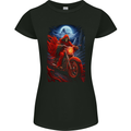 Skull Biker Motorcycle Motorbike Grim Reaper 7 Womens Petite Cut T-Shirt Black