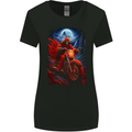 Skull Biker Motorcycle Motorbike Grim Reaper 7 Womens Wider Cut T-Shirt Black