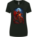 Skull Biker Motorcycle Motorbike Grim Reaper 7 Womens Wider Cut T-Shirt Black