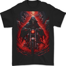 Skull Biker Motorcycle Motorbike Grim Reaper 8 Mens T-Shirt 100% Cotton BLACK