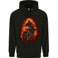 Skull Biker Motorcycle Motorbike Grim Reaper 9 Childrens Kids Hoodie Black