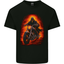 Skull Biker Motorcycle Motorbike Grim Reaper 9 Kids T-Shirt Childrens Black