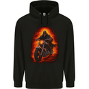 Skull Biker Motorcycle Motorbike Grim Reaper 9 Mens 80% Cotton Hoodie Black
