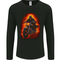 Skull Biker Motorcycle Motorbike Grim Reaper 9 Mens Long Sleeve T-Shirt Black