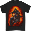 Skull Biker Motorcycle Motorbike Grim Reaper 9 Mens T-Shirt 100% Cotton BLACK
