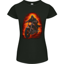 Skull Biker Motorcycle Motorbike Grim Reaper 9 Womens Petite Cut T-Shirt Black