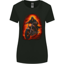 Skull Biker Motorcycle Motorbike Grim Reaper 9 Womens Wider Cut T-Shirt Black