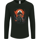 Skull Biker Motorcycle Motorbike Halloween 23 Mens Long Sleeve T-Shirt Black