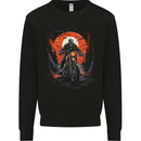 Skull Biker Motorcycle Motorbike Halloween 23 Mens Sweatshirt Jumper Black