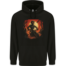 Skull Biker Motorcycle Motorbike Halloween 25 Mens 80% Cotton Hoodie Black