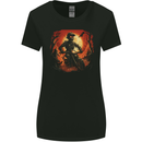 Skull Biker Motorcycle Motorbike Halloween 25 Womens Wider Cut T-Shirt Black