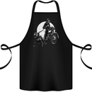 Skull Biker With Staffy Dog Motorbike Motorcycle Cotton Apron 100% Organic Black