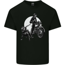 Skull Biker With Staffy Dog Motorbike Motorcycle Mens Cotton T-Shirt Tee Top Black