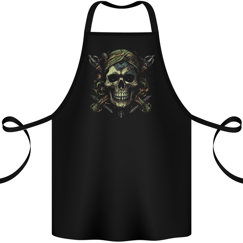 Skull From the Darkness Cotton Apron 100% Organic Black