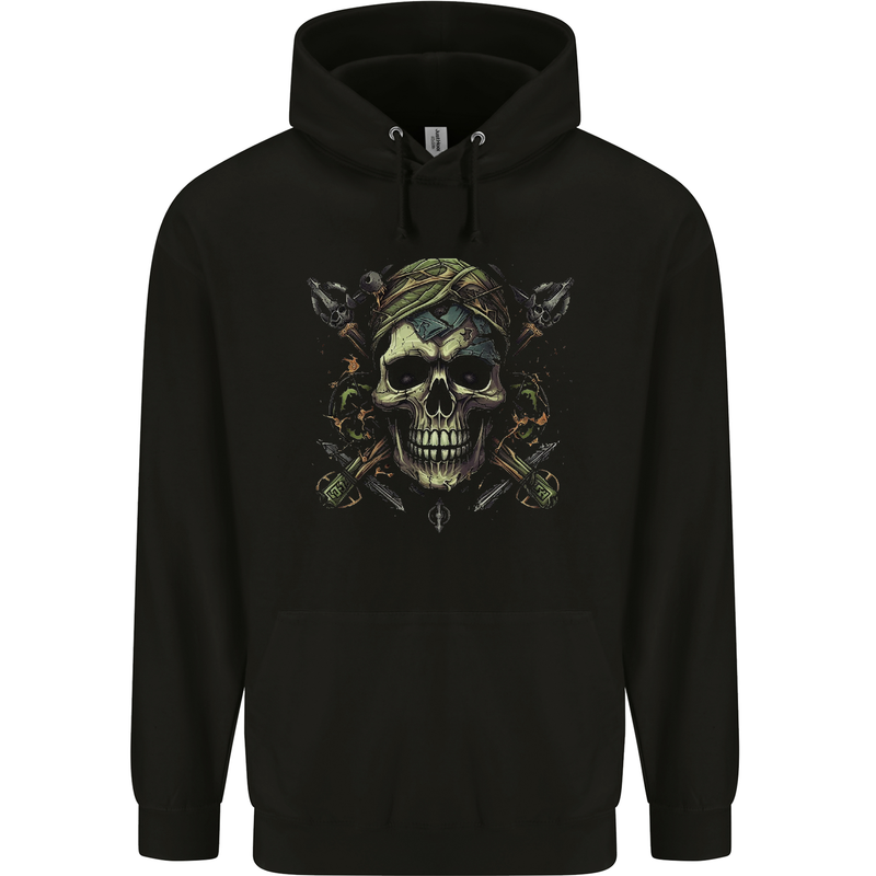 Skull From the Darkness Mens 80% Cotton Hoodie Black