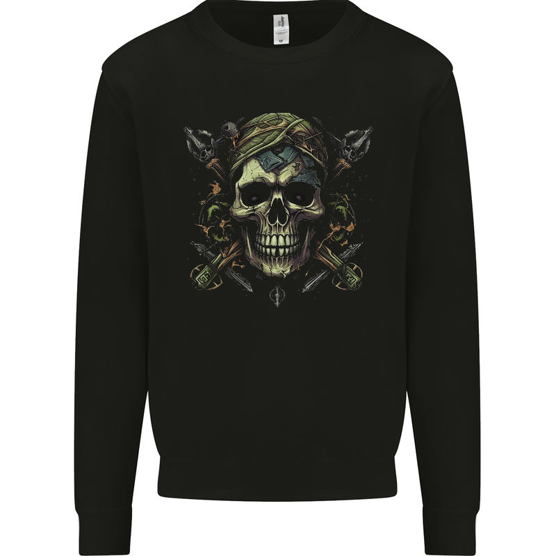 Skull From the Darkness Mens Sweatshirt Jumper Black