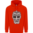 Skull Helmet Medieval  Fantasy Knight Childrens Kids Hoodie Bright Red