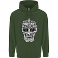 Skull Helmet Medieval  Fantasy Knight Childrens Kids Hoodie Forest Green