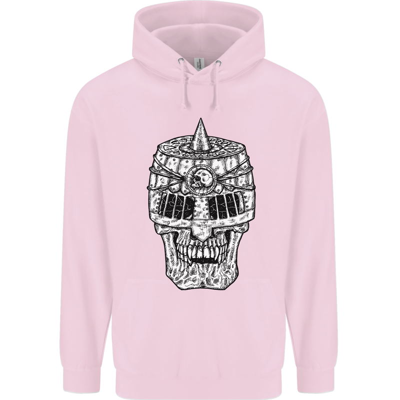 Skull Helmet Medieval  Fantasy Knight Childrens Kids Hoodie Light Pink