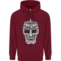 Skull Helmet Medieval  Fantasy Knight Childrens Kids Hoodie Maroon