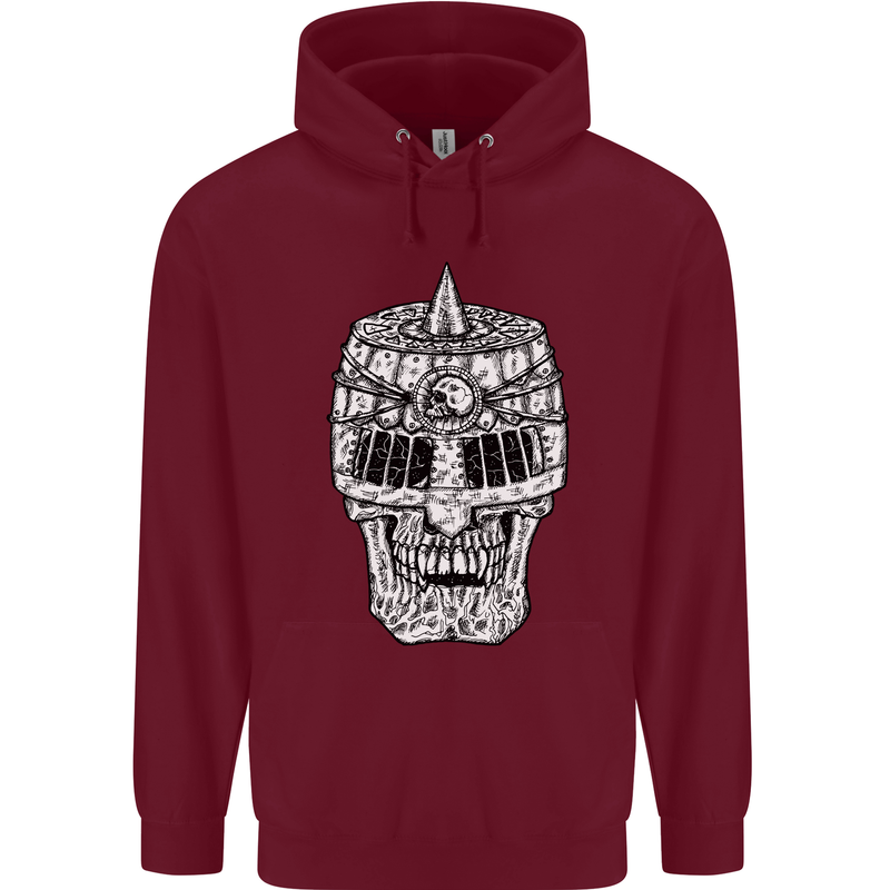 Skull Helmet Medieval  Fantasy Knight Childrens Kids Hoodie Maroon