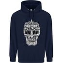 Skull Helmet Medieval  Fantasy Knight Childrens Kids Hoodie Navy Blue