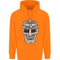 Skull Helmet Medieval  Fantasy Knight Childrens Kids Hoodie Orange