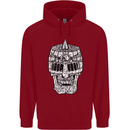Skull Helmet Medieval  Fantasy Knight Childrens Kids Hoodie Red