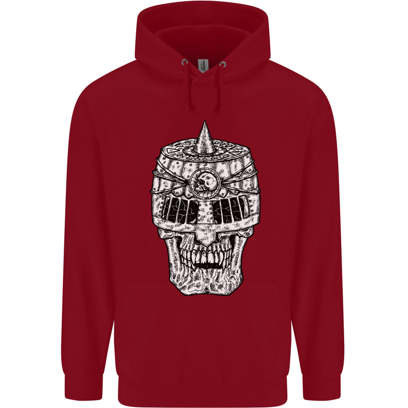 Skull Helmet Medieval  Fantasy Knight Childrens Kids Hoodie Red