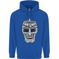 Skull Helmet Medieval  Fantasy Knight Childrens Kids Hoodie Royal Blue