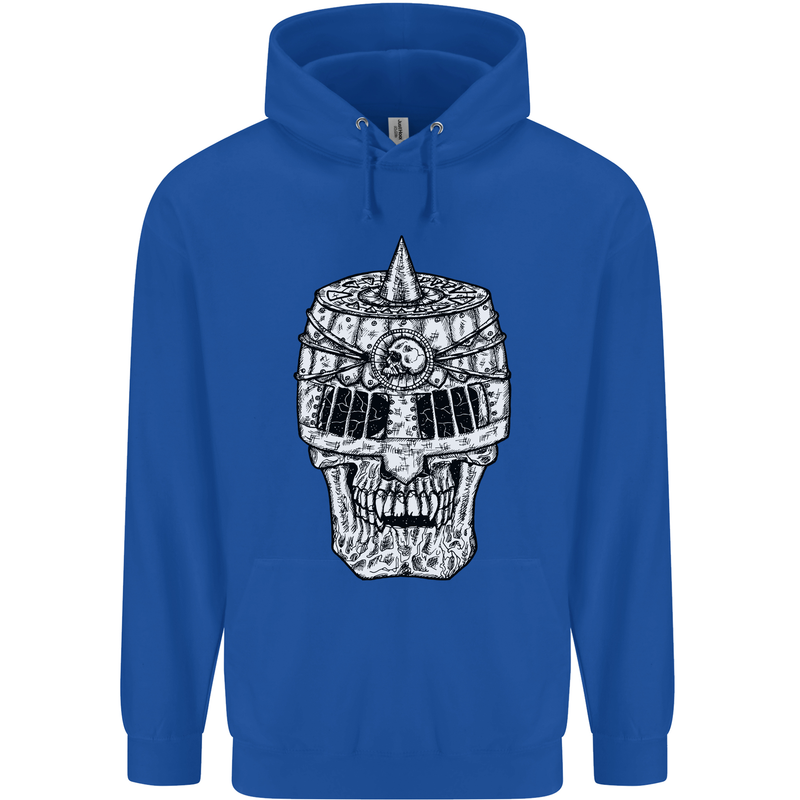 Skull Helmet Medieval  Fantasy Knight Childrens Kids Hoodie Royal Blue