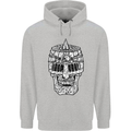 Skull Helmet Medieval  Fantasy Knight Childrens Kids Hoodie Sports Grey