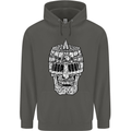 Skull Helmet Medieval  Fantasy Knight Childrens Kids Hoodie Storm Grey