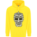 Skull Helmet Medieval  Fantasy Knight Childrens Kids Hoodie Yellow