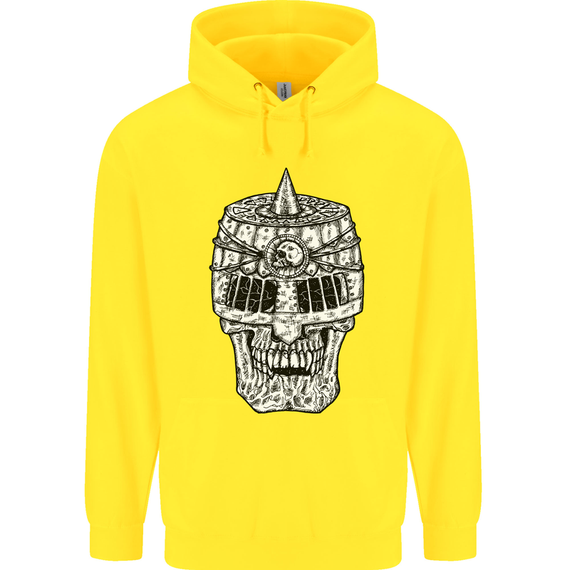 Skull Helmet Medieval  Fantasy Knight Childrens Kids Hoodie Yellow