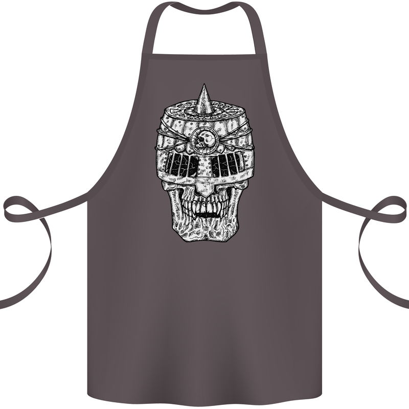 Skull Helmet Medieval  Fantasy Knight Cotton Apron 100% Organic Dark Grey