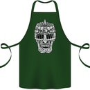 Skull Helmet Medieval  Fantasy Knight Cotton Apron 100% Organic Forest Green